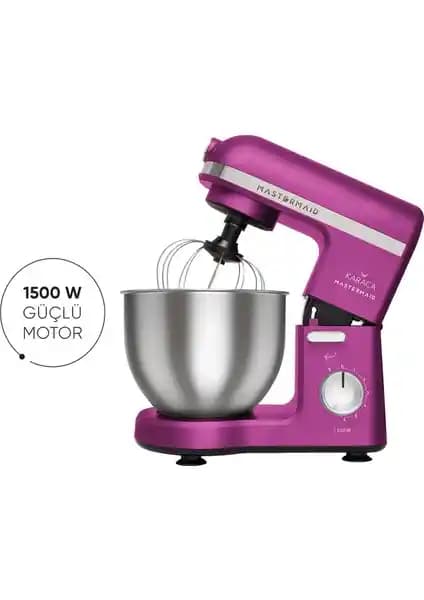 Karaca Mastermaid Chef Stand Mikser 1500W Fuşya renkli yüksek performanslı mutfak cihazı