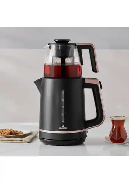 Karaca Maxi Tea XL 2in1 Cam Demlikli Çay Makinesi ve Kettle Roseberry Özellikleri ve Kullanım Yönergeleri