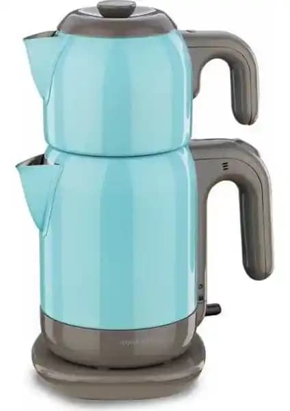 Korkmaz A369-10 Demtez Çay Makinesi Turkuaz Renkli, Hızlı Isıtma ve Modern Tasarım