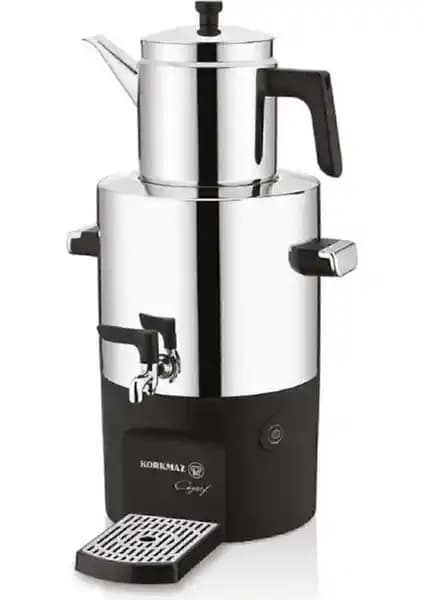 Korkmaz Çayşef InoxParlak Semaver: Dayanıklı ve Şık Tasarımıyla Modern Çay Makinesi