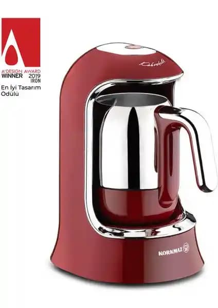 Korkmaz Kahvekolik Kırmızı Otomatik Kahve Makinesi Türk Kahvesi İçin Yeni Standart