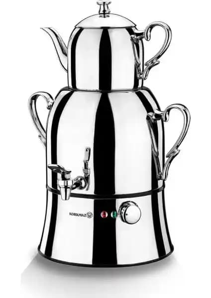 Korkmaz Nosta Mega InoxKrom Semaver: Dayanıklı ve Kullanıcı Dostu Çay Demleme Cihazı Özellikleri
