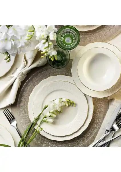 Kütahya Porselen Bone İrem 24 Parça Yemek Takımı Şıklık ve Dayanıklılığın Buluşması