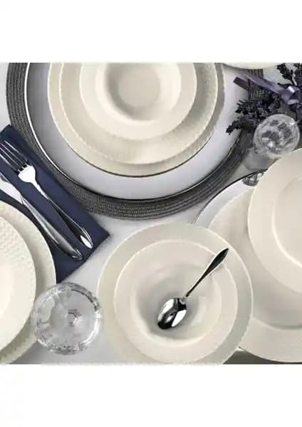 Kütahya Porselen Bone İron 24 Parça 6 Kişilik Yemek Seti Estetik ve Dayanıklı Tasarım