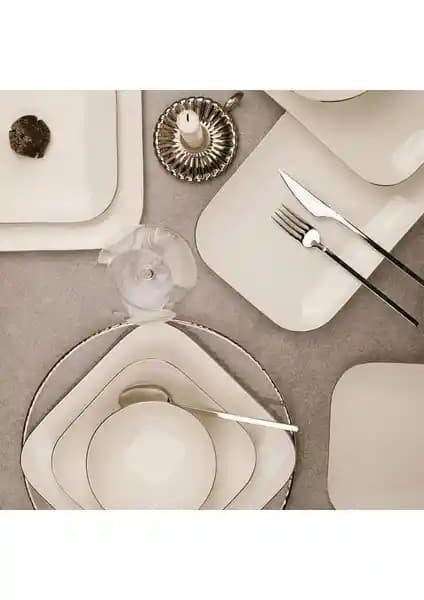Kütahya Porselen Bone Minas 51 Parça Yemek Takımı Modern ve Şık Tasarım