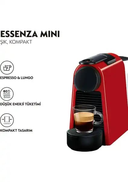 Nespresso Essenza Mini D30 Kırmızı Kahve Makinesi: Kompakt ve Şık Tasarımıyla Günlük Kahve Keyfi