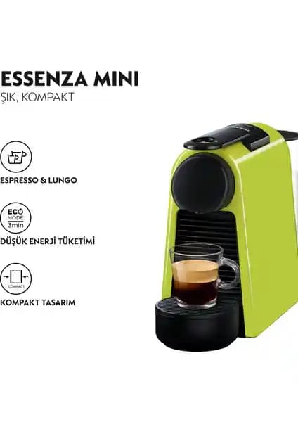 Nespresso Essenza Mini D30 Yeşil Kahve Makinesi: Kompakt ve Estetik Tasarım Özellikleri