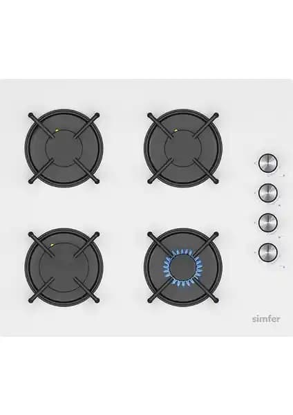 Simfer 3048 Beyaz Klasik Ankastre Cam Ocak Modern ve Güvenli Mutfak Çözümü