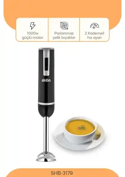 Sinbo El Blender SHB3179: Günlük Kullanım İçin Hafif ve Pratik Mutfak Aleti