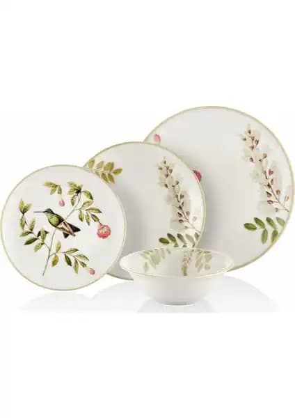 The Mia Viona Porselen Yemek Seti 24 Parça: Şık ve Dayanıklı Renkli Yemek Takımı