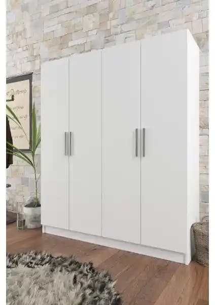 Aeka AE-1059 Milano Beyaz ve Metalia Nisa Delüx 4 Kapaklı Gardırop Karşılaştırması