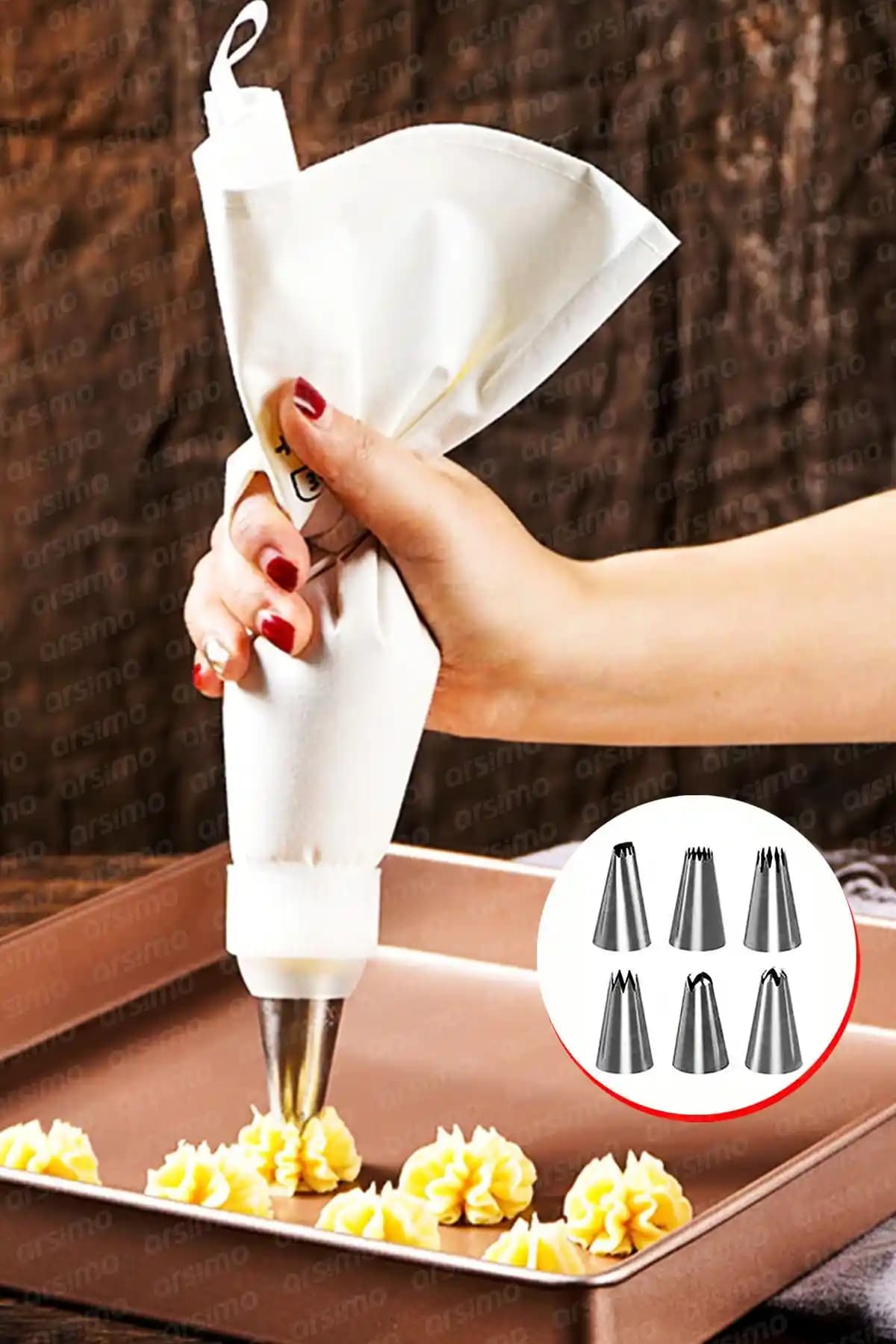 Arsimo 7 Parça Yıkanabilir Bez Krema Sıkma Torbası ve Şekillendirici Duy Seti İncelemesi