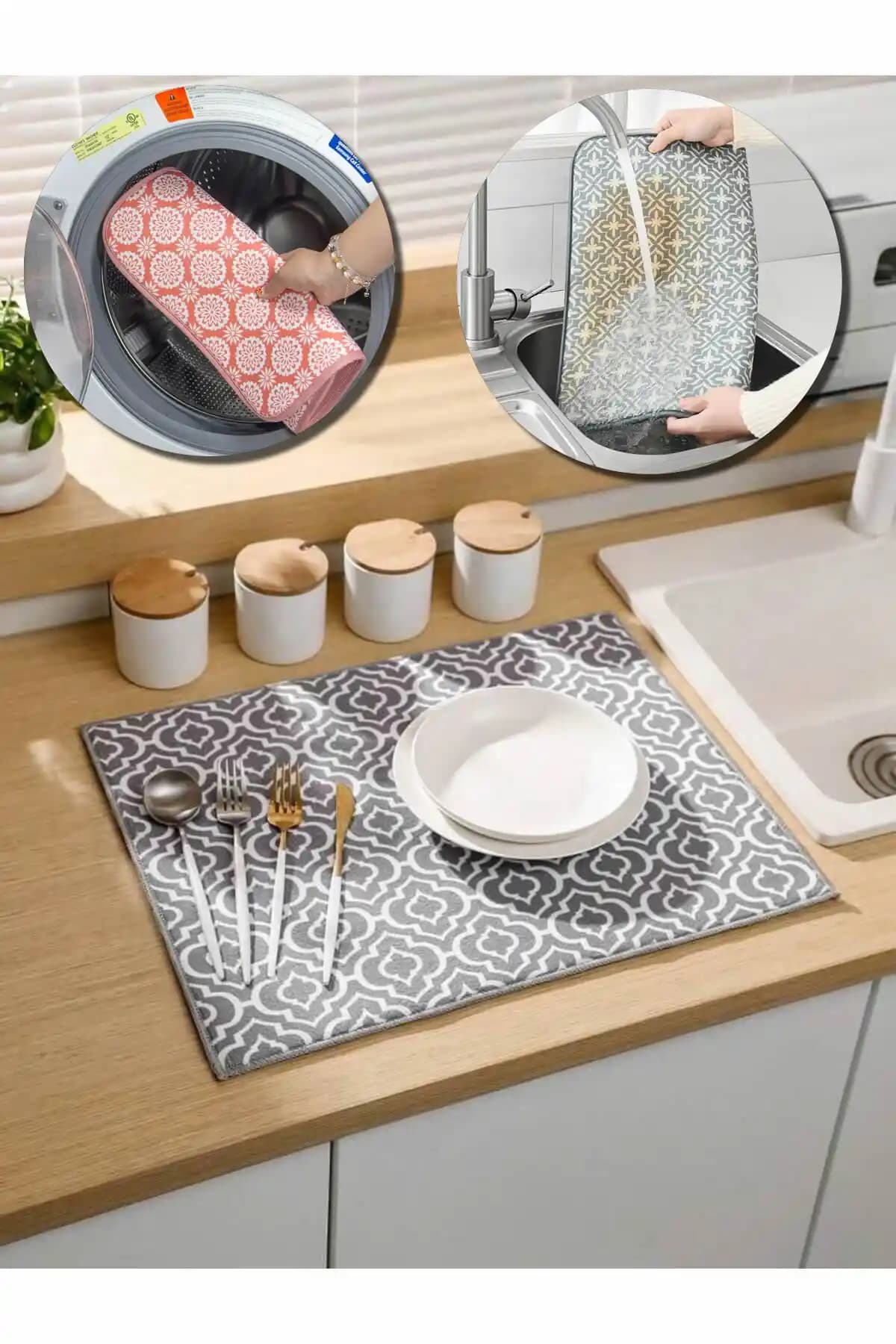 ARVALE Nano Teknoloji Koku ve Nem Önleyici Kurutma Matı 38x50 cm şık ve pratik kullanım