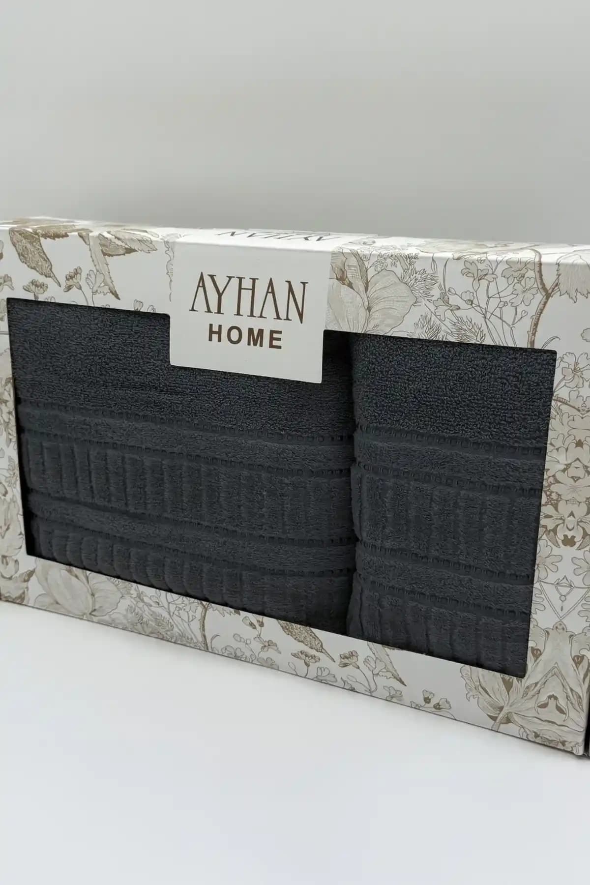 AYHANHOME 2'li Jakarlı Kutulu Banyo Havlu Takımı Yüksek Kalite ve Şıklık Sunar
