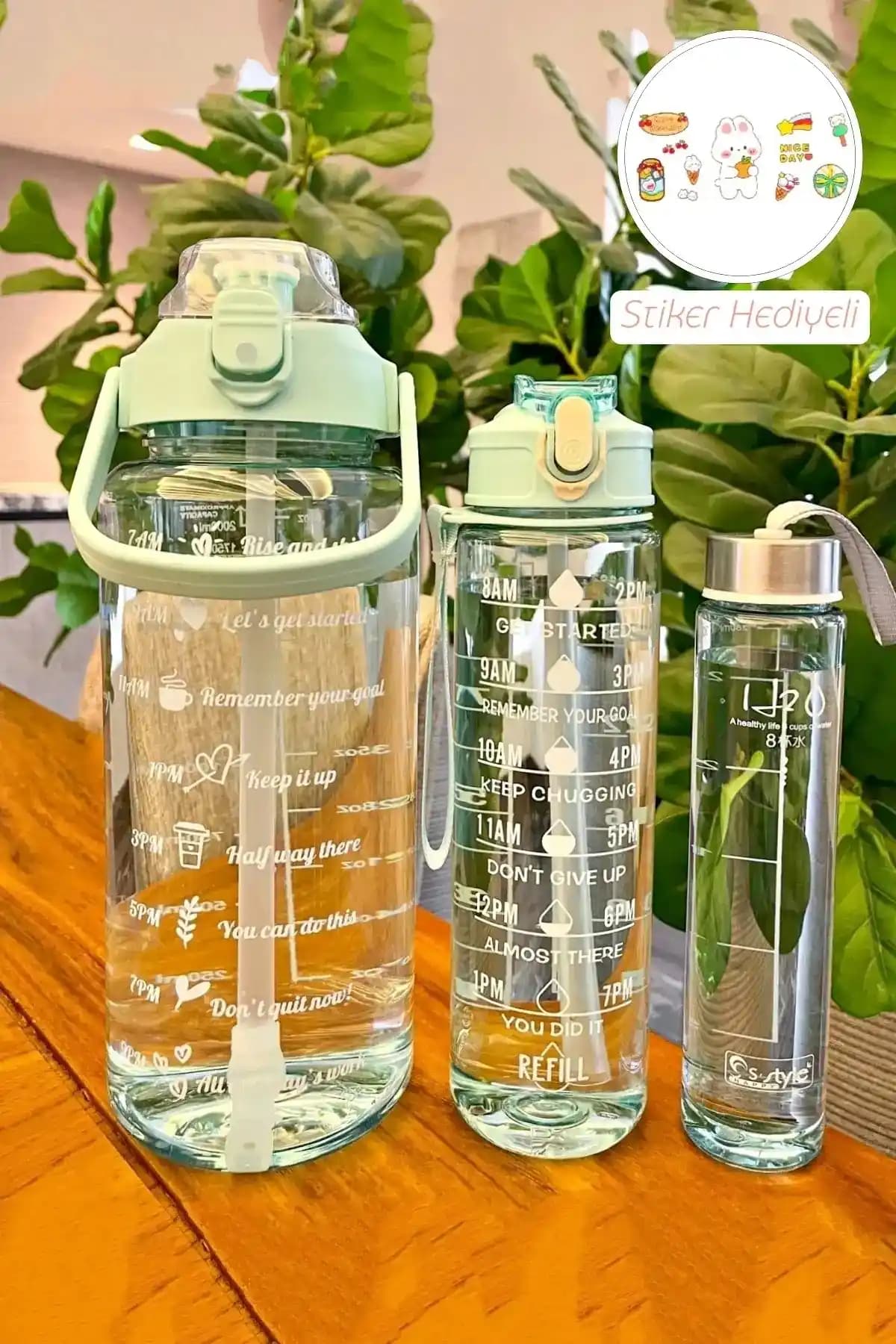 Berdina Home 3'lü Motivasyonel Su Matarası Seti Pratik ve Şık Tasarım Özellikleri