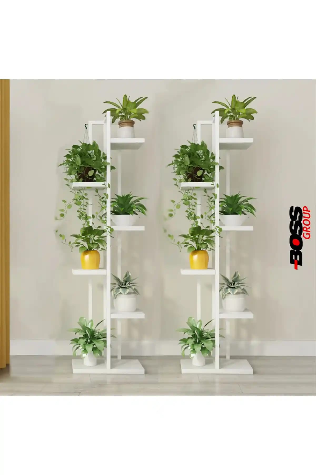 Boss Group Çiçeklik 6 Bölmeli Raf Modern Tasarım ve Dayanıklılık Özellikleriyle
