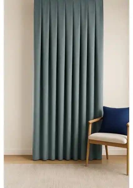 Cortibo Barcelona Kadife Dokulu Fon Perde Açık Gri Pilesiz Modern Tasarım