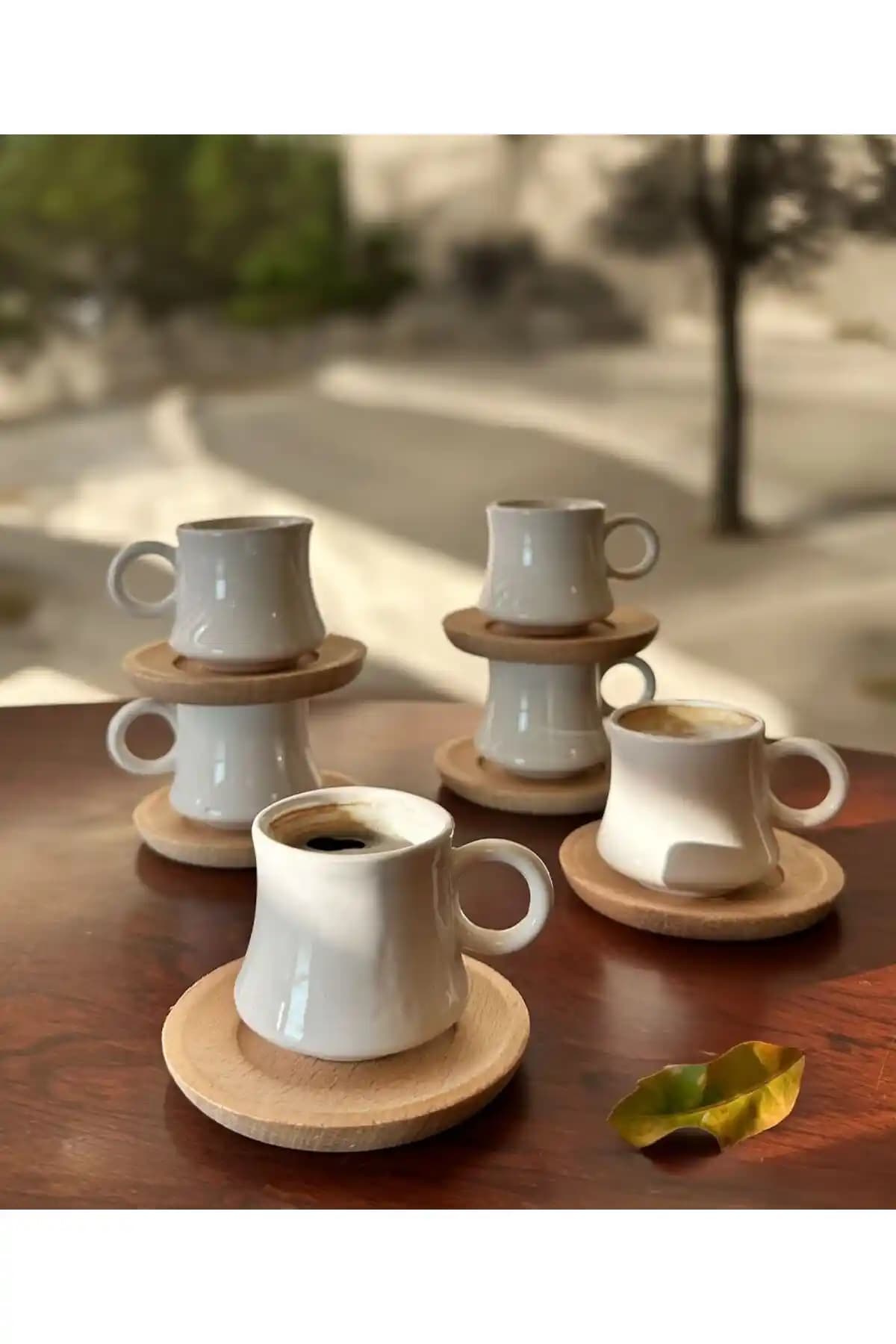 Genel Markalar STD Porselen Bambu Kahve Fincan Takımı Klasik ve Şık Tasarım