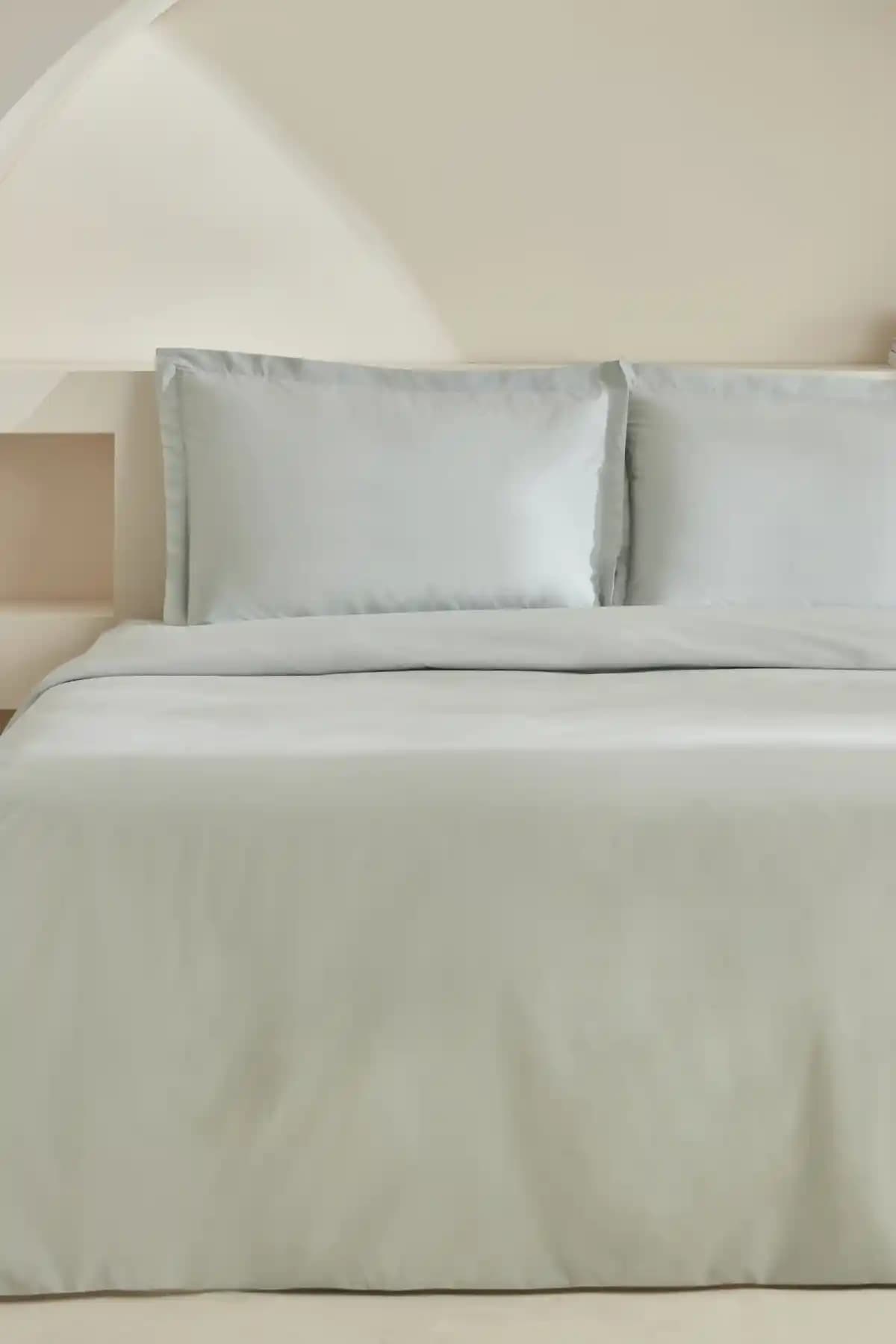 Karaca Home Lavin %100 Pamuk Çift Kişilik Nevresim Takımı Adaçayı Renkli Modern Tasarım