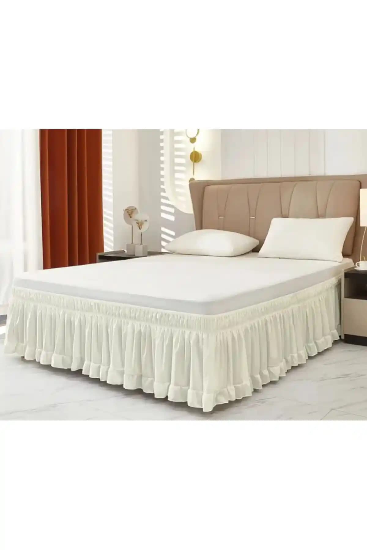 KUM SAATİ Baza Fırfırı ve Eteği Çift Kişilik Yataklar İçin Estetik ve Fonksiyonel Tasarım