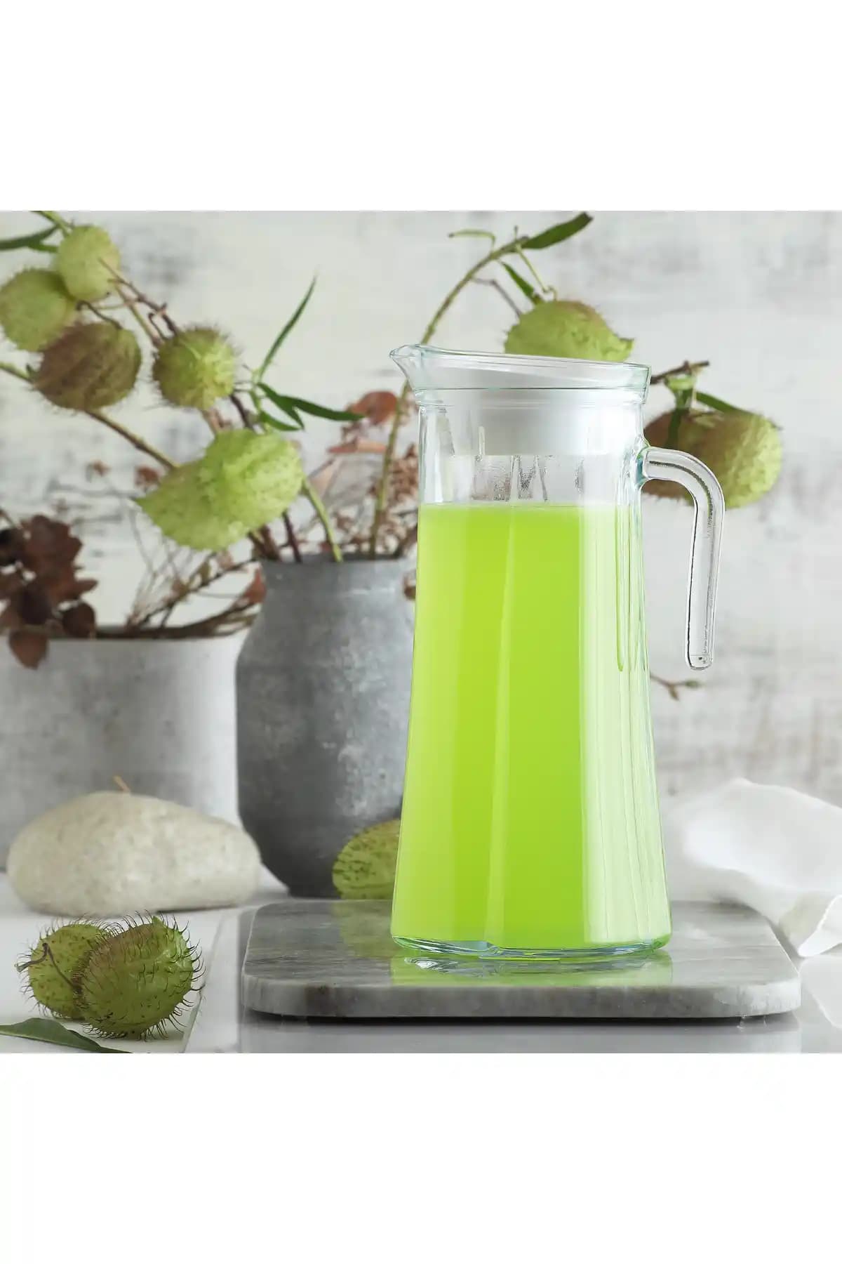 LAV Truva Cam Sürahi 1,4 L Kapaklı Estetik ve Dayanıklı Tasarım