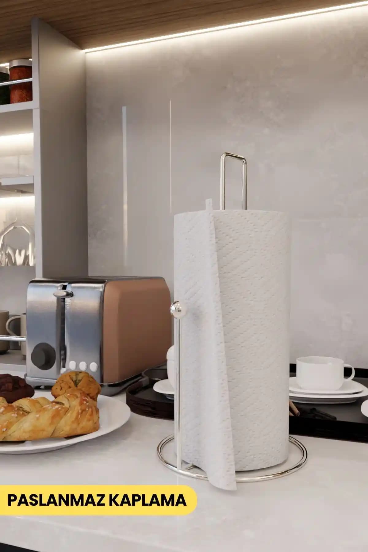 MBA Decor Metal Bending Art Gü<müş> Harmony Kağıt Havluluk Modern Mutfaklar İçin Şık ve Dayanıklı Tasarım