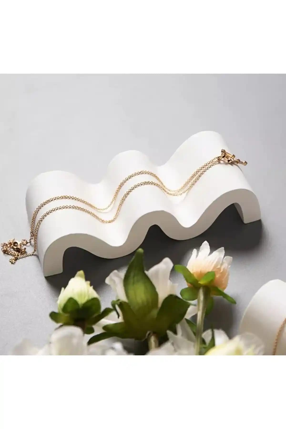 Minima Art Studio Dalga Şekilli Takı Standı ve Takı Tabağı Modern Dekorasyon İçin Uygun