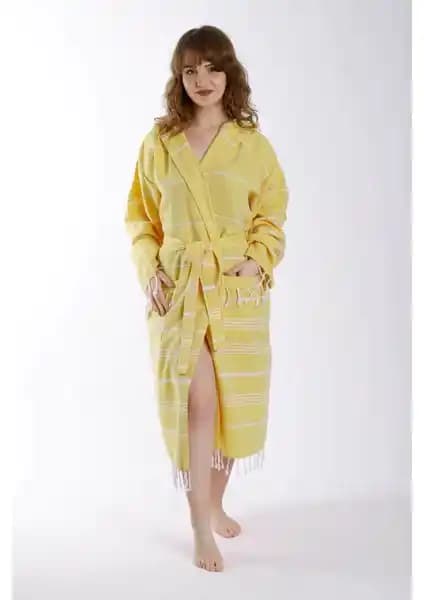 Mira Home Kapüşonlu Peştemal Bornoz: Doğal Pamuklu, Çok Yönlü ve Hızlı Kuruyan Tasarım