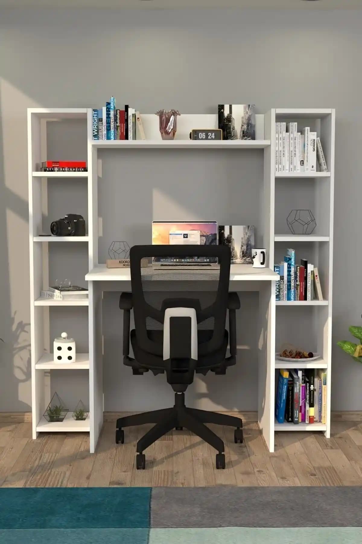 Moonlife Trend Kitaplıklı Çalışma Masası Modern Tasarım ve Fonksiyonellik Bir Arada