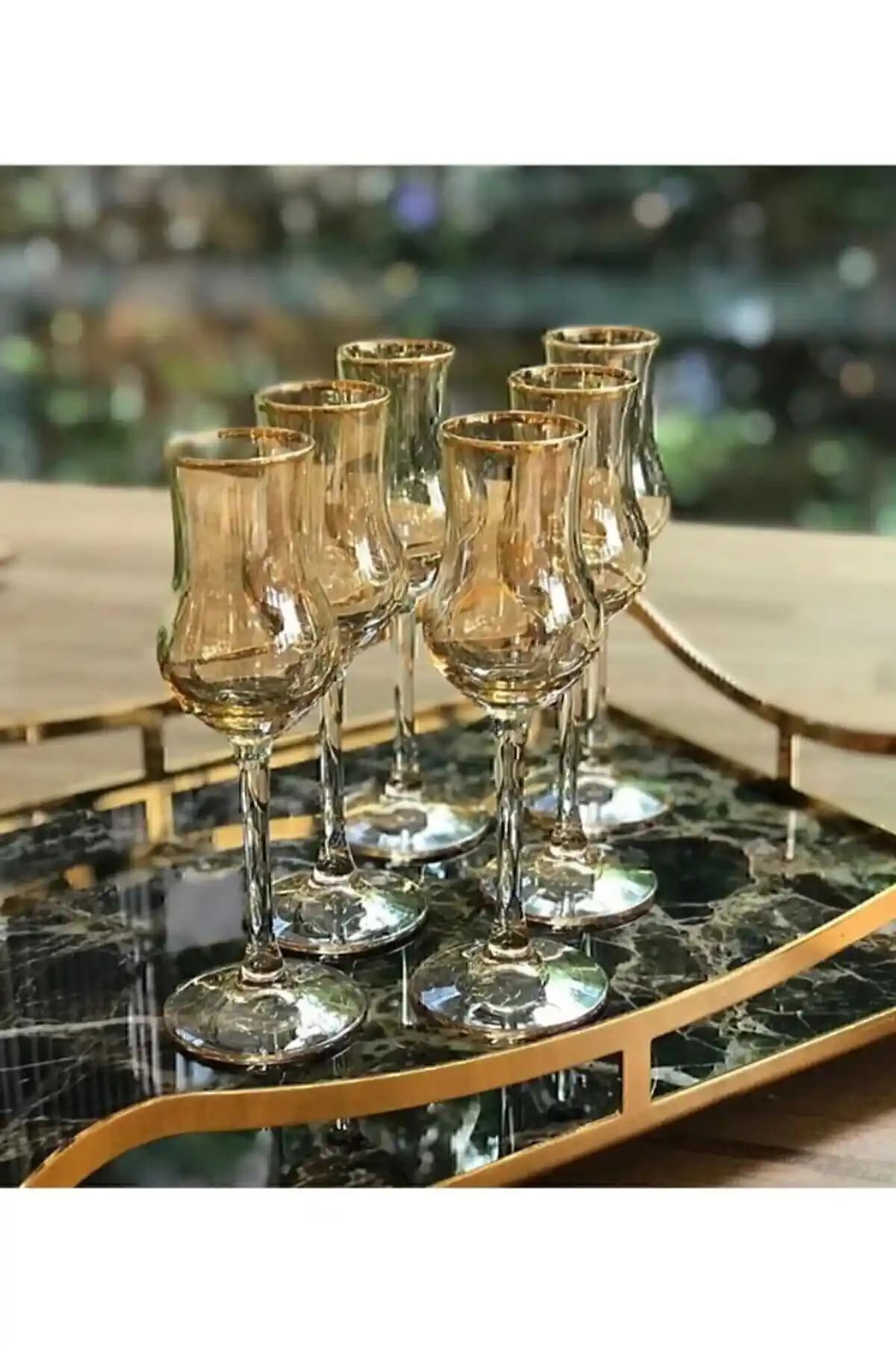 Paşabahçe 6'lı Kahve Yanı Cam Su Bardağı Seti El Dekoru ve Şık Tasarım