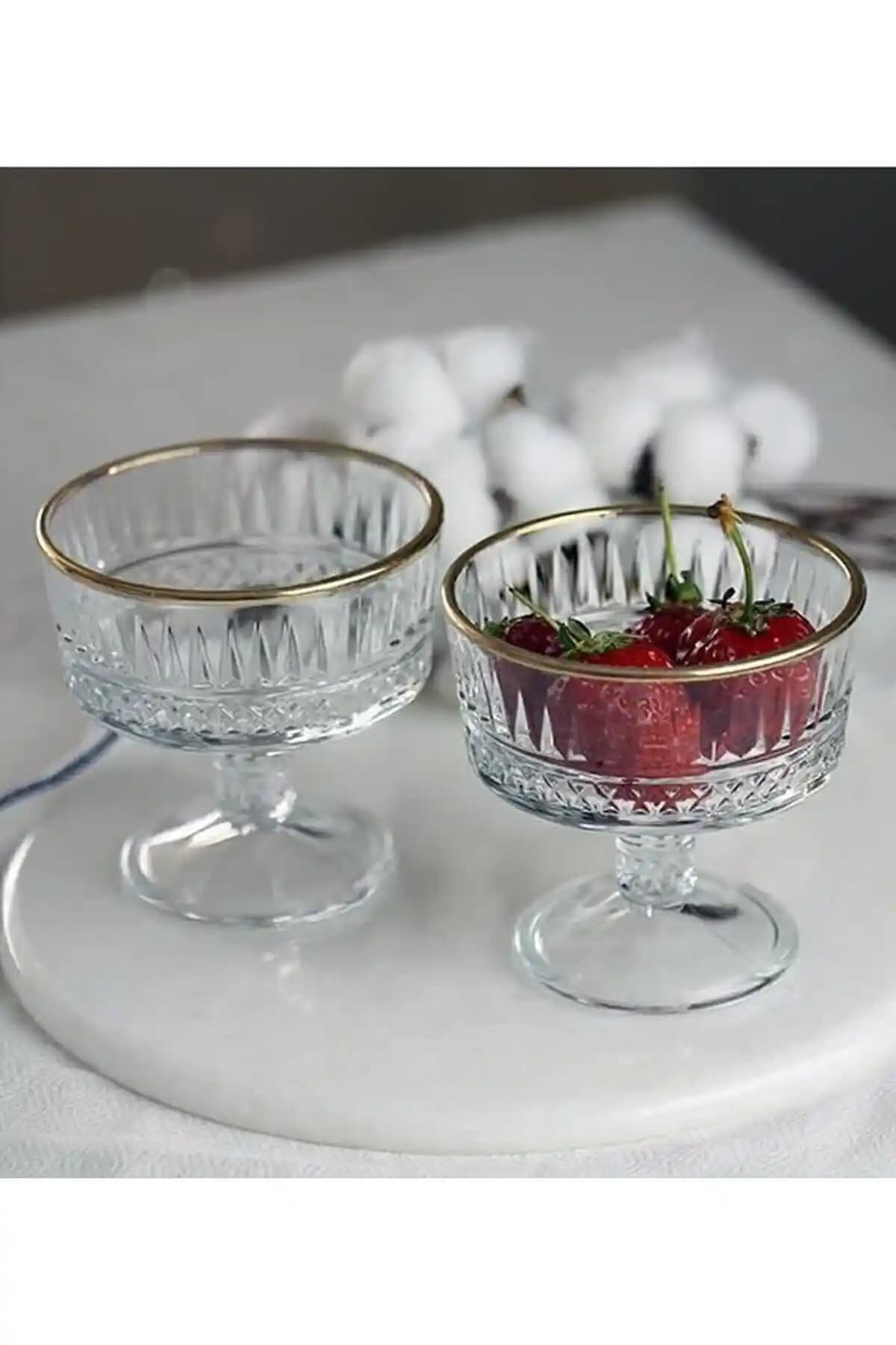 Paşabahçe Elysia Golden Touch Yalızlı Dondurma Kasesi Şık ve Dayanıklı Cam Tasarım