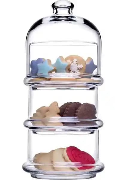 Paşabahçe Villa Patisserie 3 Katlı Kurabiyelik: Şık ve Pratik Cam Mutfak Aksesuarı