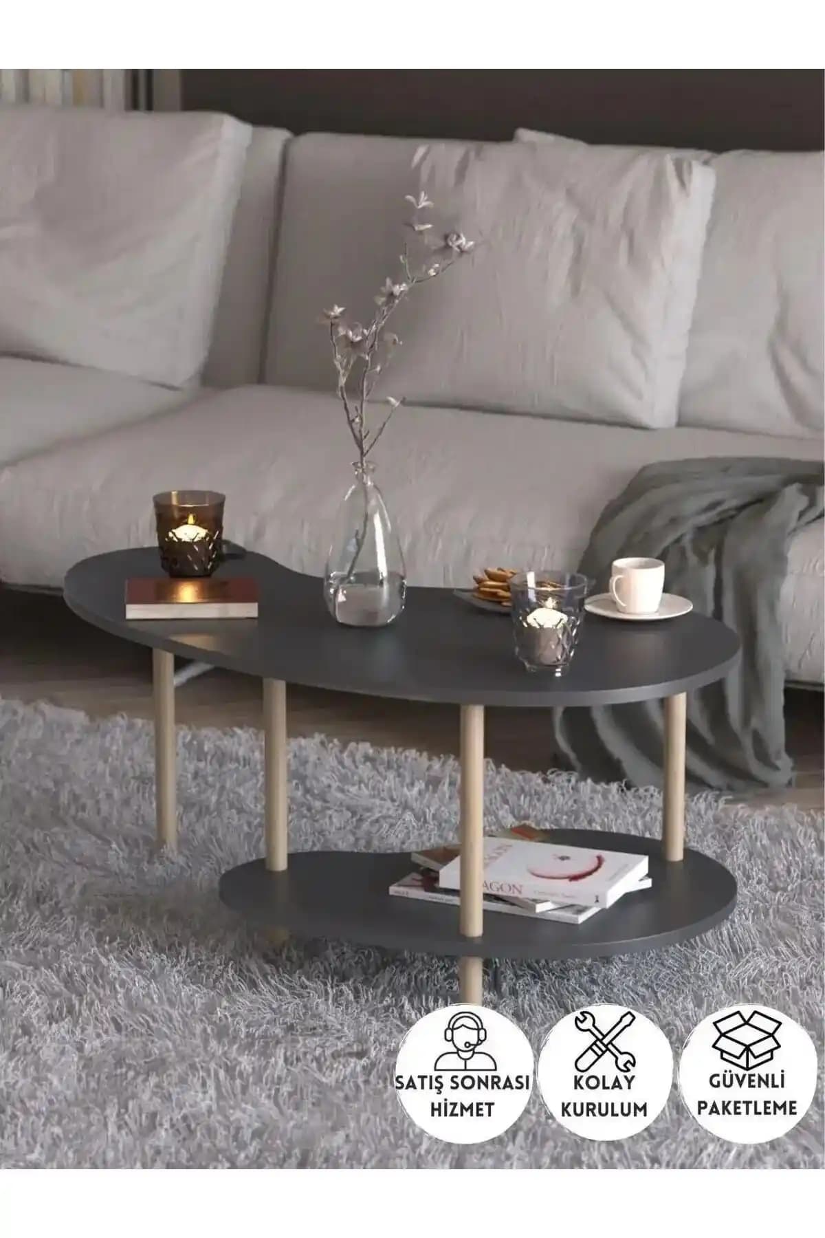 PEKA Fasülye Orta Sehpa Modern ve Fonksiyonel Tasarımıyla Salona Şıklık Katar