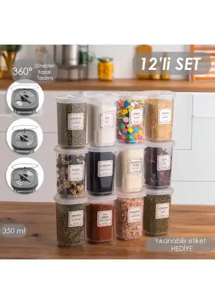 Porsima 1060 12'li Baharatlık Seti: Mutfakta Düzen ve Erişim Kolaylığı Sağlayan Pratik Çözüm