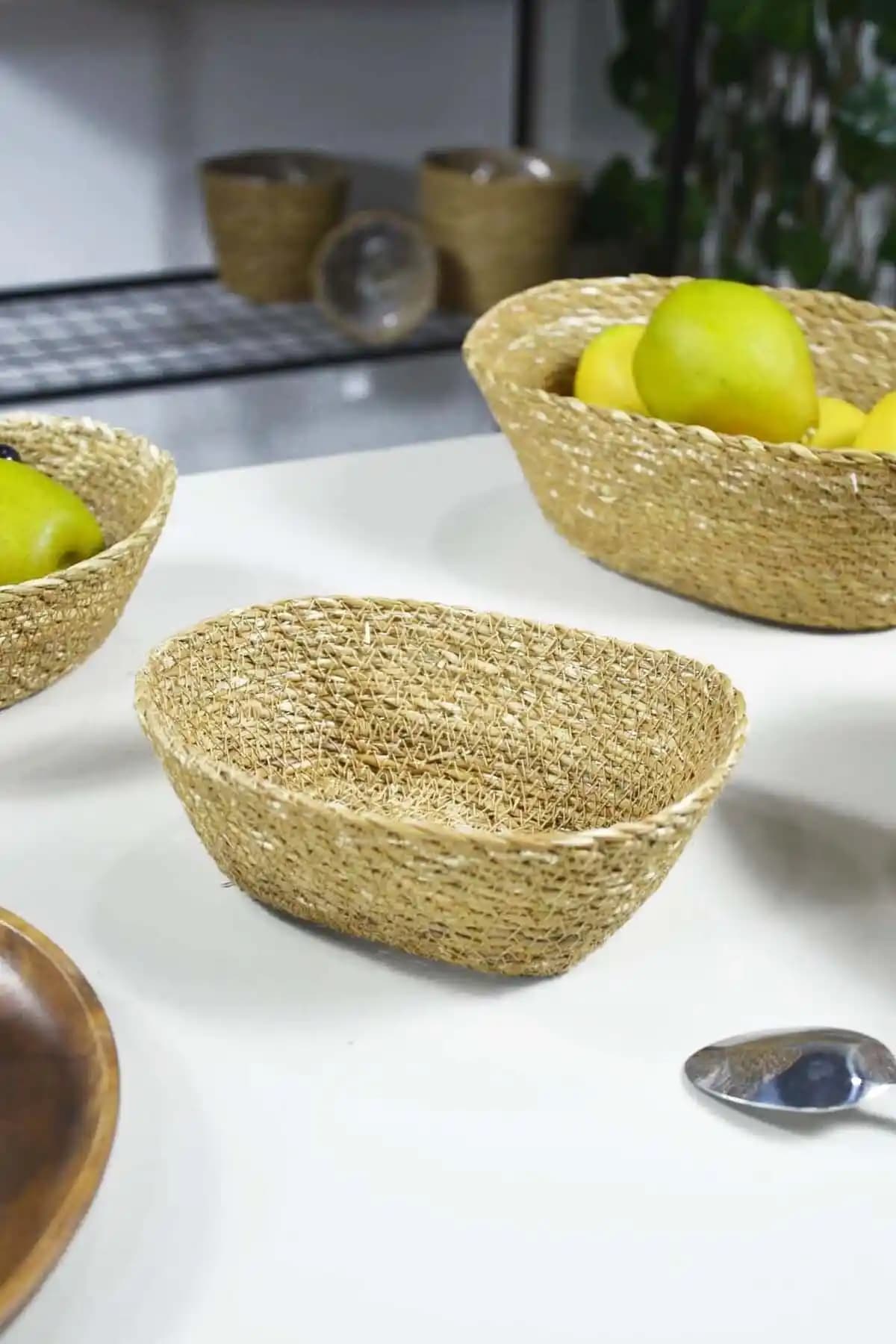 SepetçiBaba Hasır Dikdörtgen Çok Amaçlı Sepet Ev Dekorasyonunda Şık ve Dayanıklı Saklama Çözümü