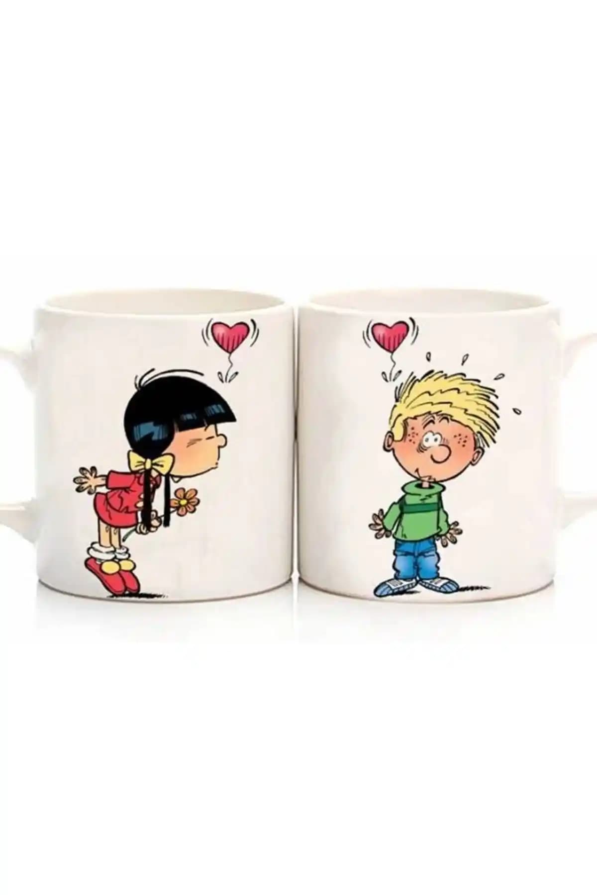 Sıra<dı>şı Hediyem Çift Kupa Seti: Dayanıklı Seramik Malzeme ve Çift Taraflı Baskı Özelliği