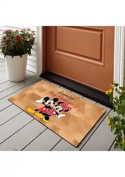 Vagonik Desenli Dijital Baskılı Çok Amaçlı Kapı Paspası Modern ve Dayanıklı Tasarım