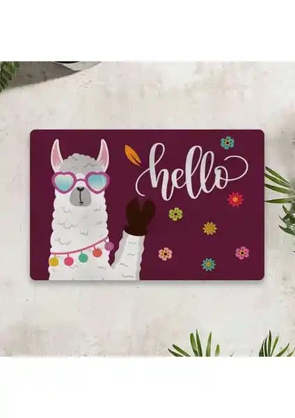 Vagonik Lama Dijital Baskılı Çok Amaçlı Kapı Paspası Modern ve Dayanıklı Tasarım
