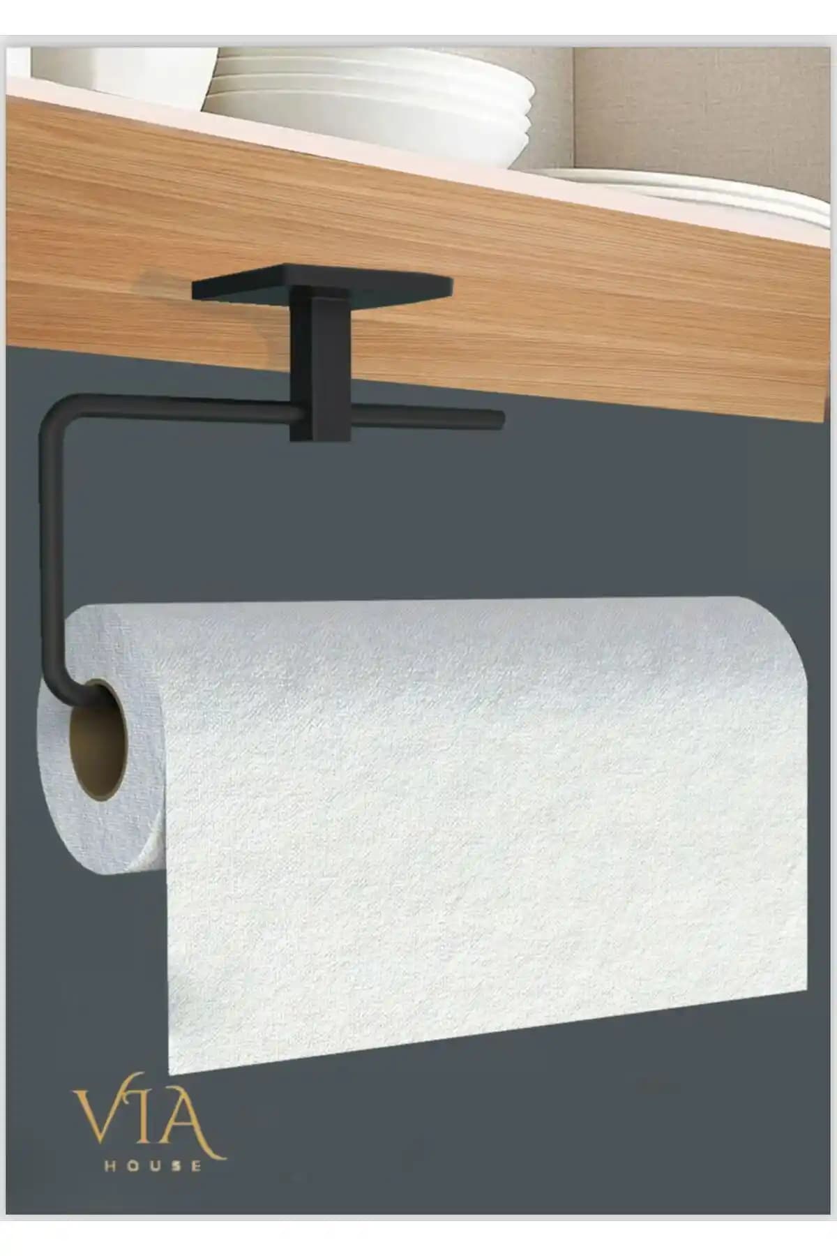 VİE HOUSE Siyah Yapışkanlı Kağıt Havluluk Modern ve Dayanıklı Tasarım Özellikleri