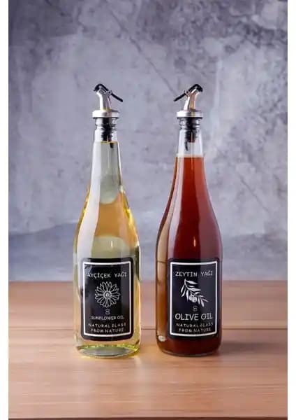 VIP Gross 2'li Damlatmaz Yağlık Seti 1000ML Cam ve Plastik Kapaklı Güvenli Kullanım