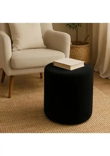 Zem Lines Teddy Kumaş Siyah Puf: Modern Tasarım ve Fonksiyonellik Bir Arada