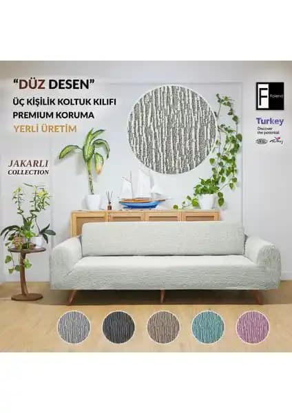 Faiend Jakarlı 3Kişilik Lastikli Koltuk Kılıfı ve Tuchmall Jakarlı Kumaşlı Çekyat Kılıfı Karşılaştırması