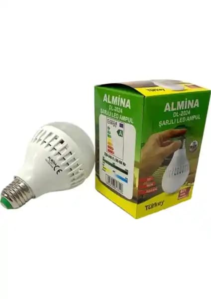Almina Şarjlı LED Ampül 15W DL-2025 enerji verimli ve acil durumlar için ideal çözümdür