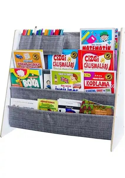 Ata Home Montessori Çocuk Odası Ahşap Kitaplığı: Fonksiyonel ve Estetik Çocuk Mobilyası