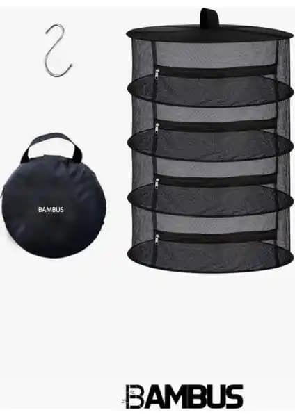 Bambus Home 4 Bölmeli Bitki Kurutma Filesi Doğa Dostu ve Pratik Kullanım Kolaylığı