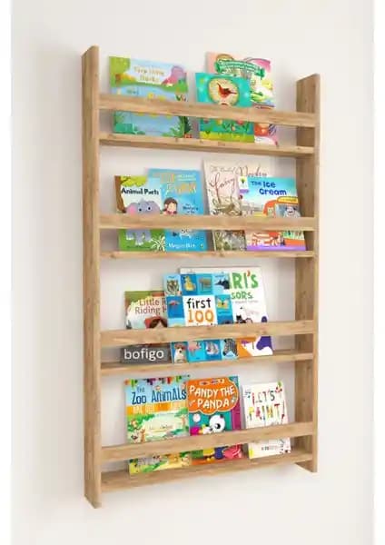 Bofigo 4 Raflı Montessori Kitaplık: Güvenli ve İşlevsel Çocuk Depolama Çözümü