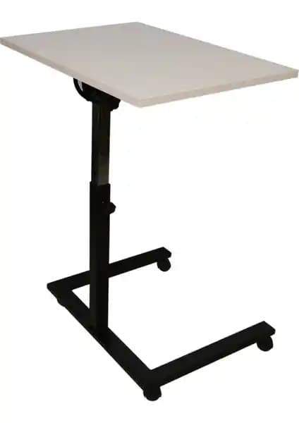 Çok Amaçlı Hodbehod Tekerli Eğim ve Yükseklik Ayarlı Laptop Masası (Ekru) Özellikleri ve Kullanım Alanları