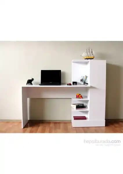 Decorotika Laura Beyaz Çalışma Masası Modern Tasarım ve Fonksiyonellik Bir Arada