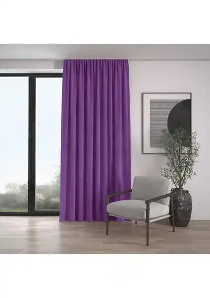 Demor Home Kadife Dokulu Ekstrafor Büzgülü Ametist Renk Fon Perde Özellikleri ve Kullanım Avantajları