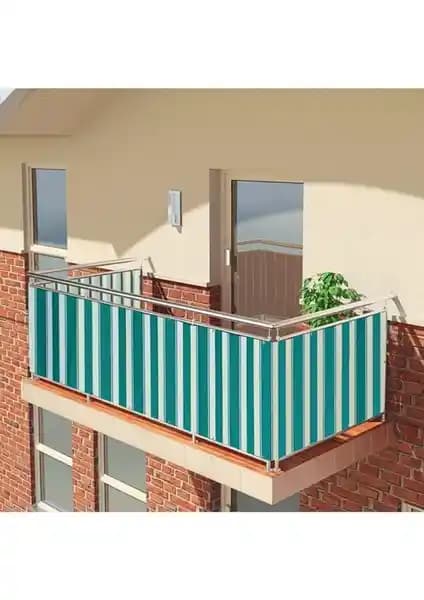 Elisyaavm Çizgili Balkon Güneşlik Perdesi Dayanıklı ve Estetik Tasarım